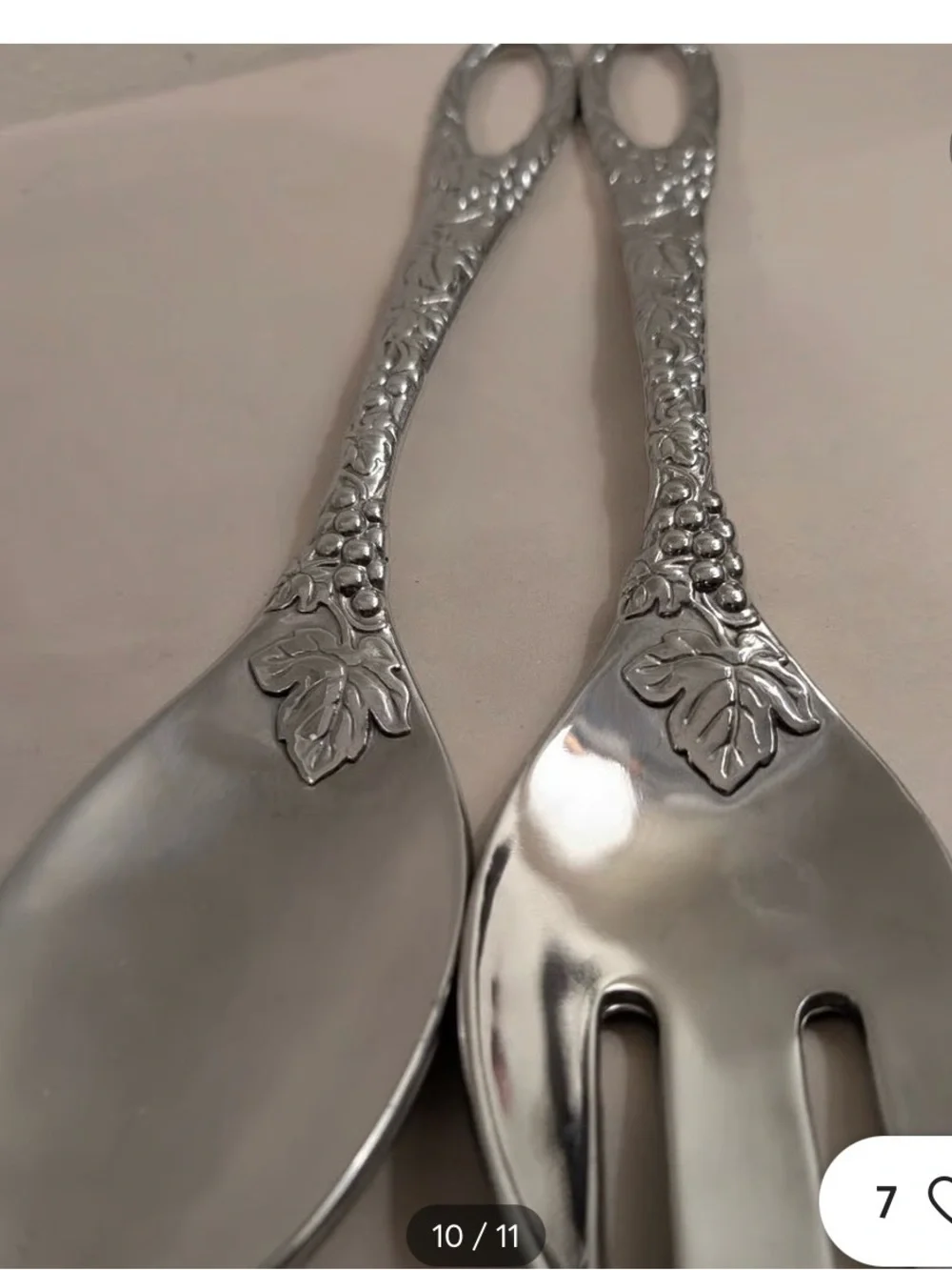 Lenox Grape Weave Silver Salad Bowl with Matching Serving Spoons